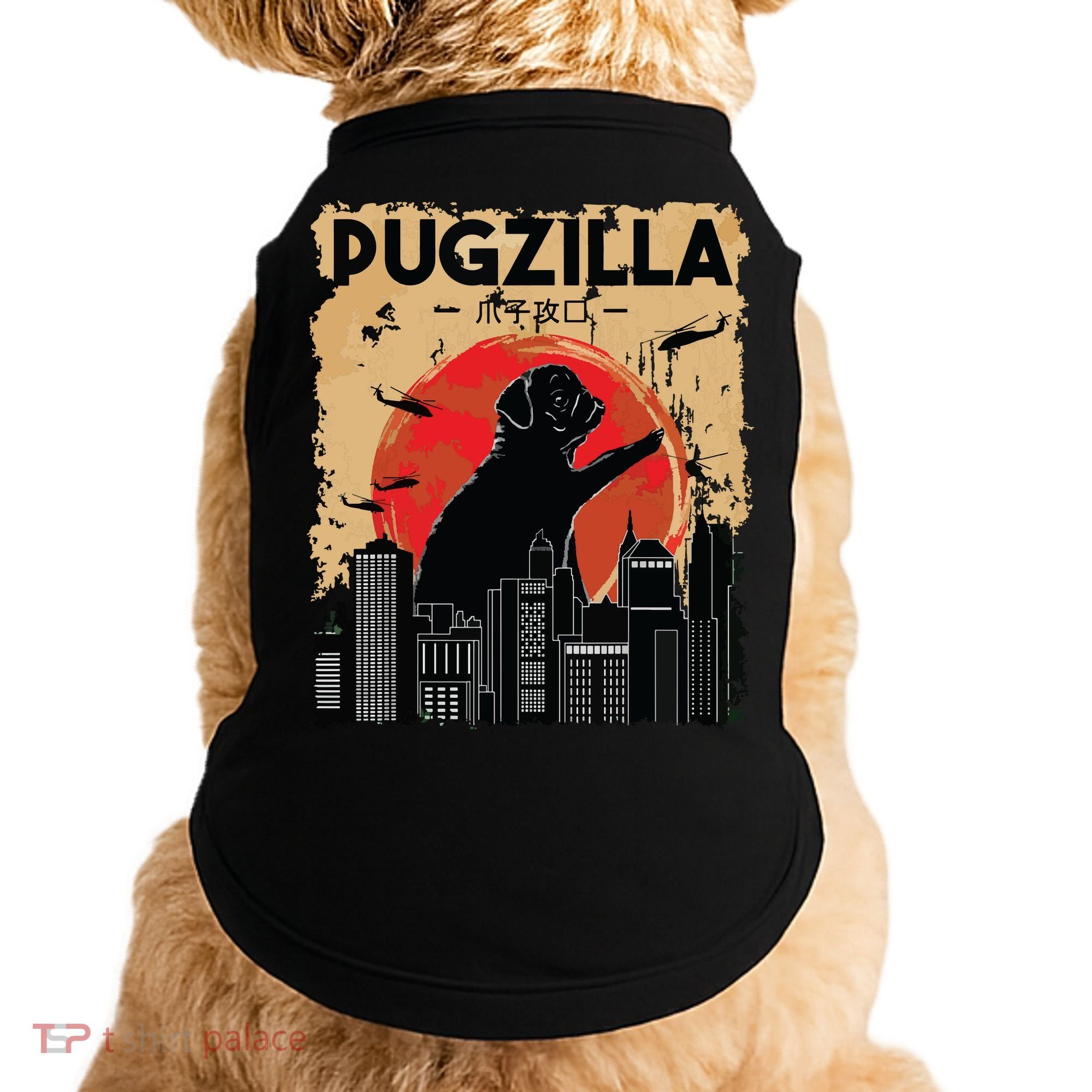 Funny Pug Pugzilla Funny Dog Pug Doggie Tank