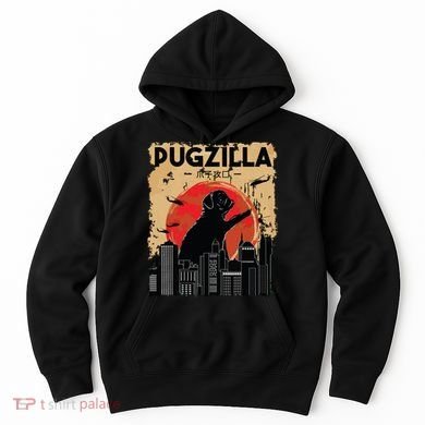 Funny Pug Pugzilla Funny Dog Pug Hoodie
