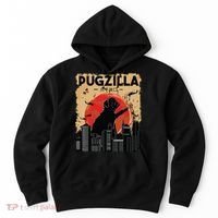 Funny Pug Pugzilla Funny Dog Pug Hoodie thumb 0