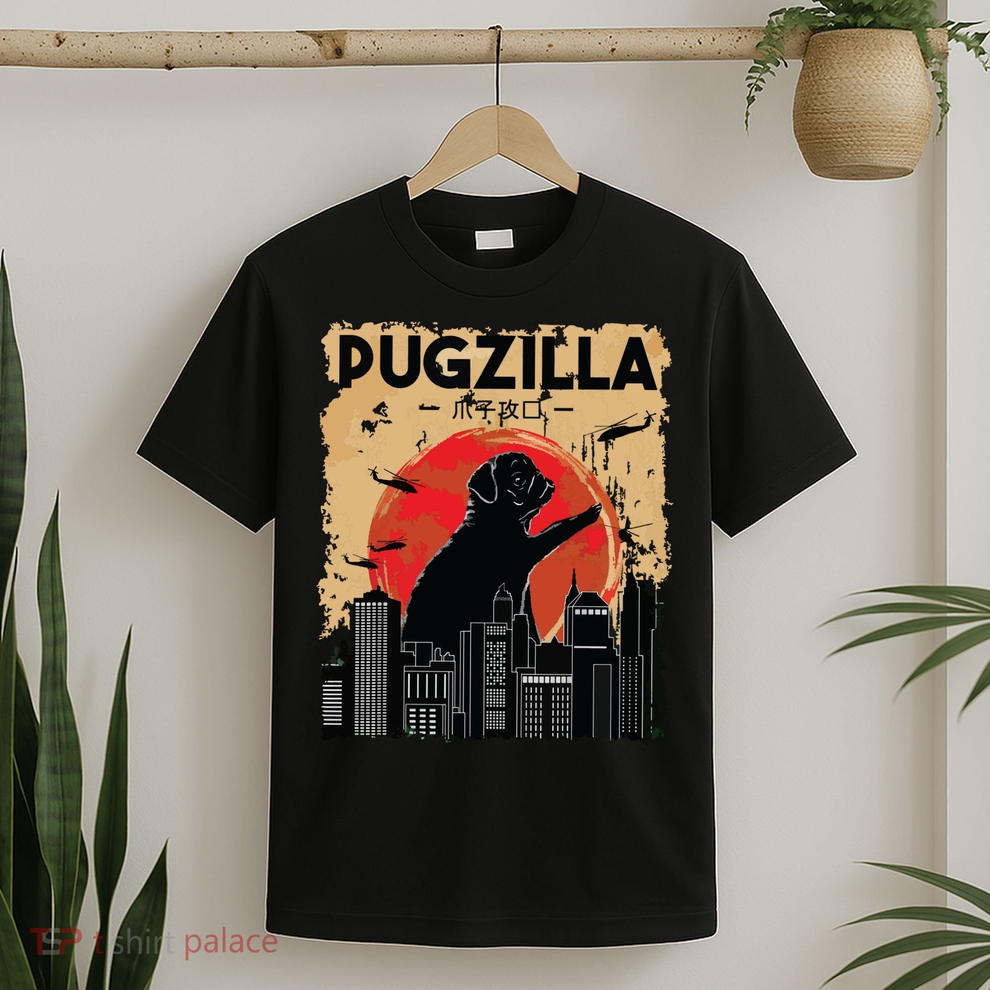 Funny Pug Pugzilla Funny Dog Pug T-Shirt