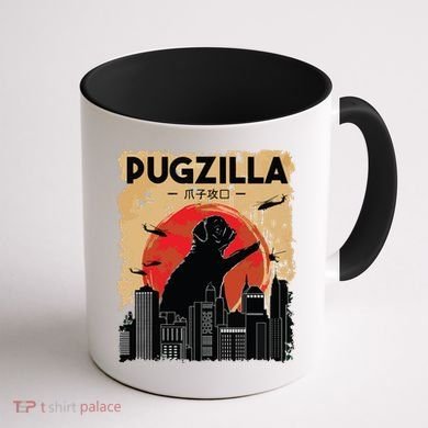 Funny Pug Pugzilla Funny Dog Pug Coffee Mug back