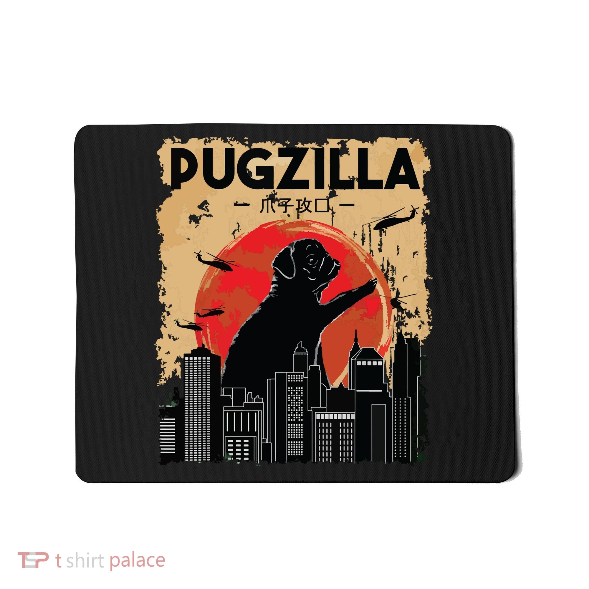 Funny Pug Pugzilla Funny Dog Pug Mousepad