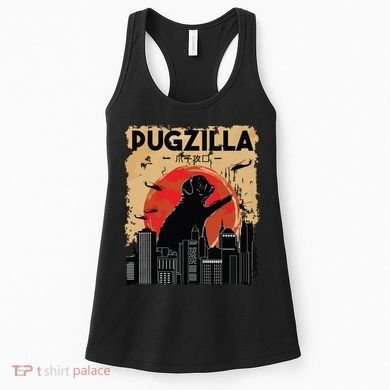 Funny Pug Pugzilla Funny Dog Pug Women's Tank Top
