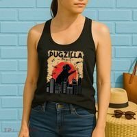 Funny Pug Pugzilla Funny Dog Pug Women's Tank Top thumb 2