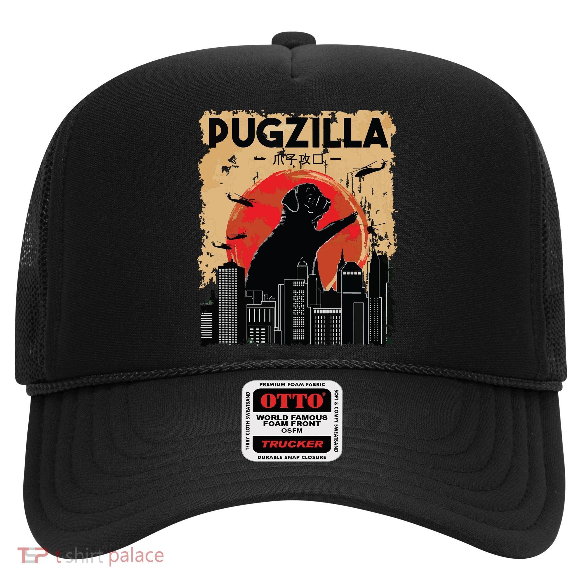 Funny Pug Pugzilla Funny Dog Pug Hat