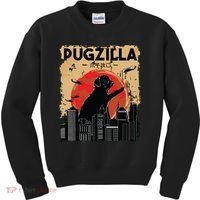 Funny Pug Pugzilla Funny Dog Pug Kids Sweatshirt thumb 0