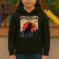 Funny Pug Pugzilla Funny Dog Pug Kids Hoodie thumb 3