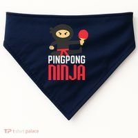 Funny Ping Pong Ninja Shirts Table Tennis USA-Made Doggie Bandana thumb 0