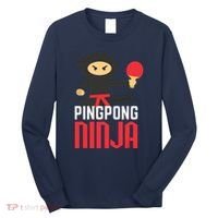 Funny Ping Pong Ninja Shirts Table Tennis Long Sleeve Shirt thumb 0