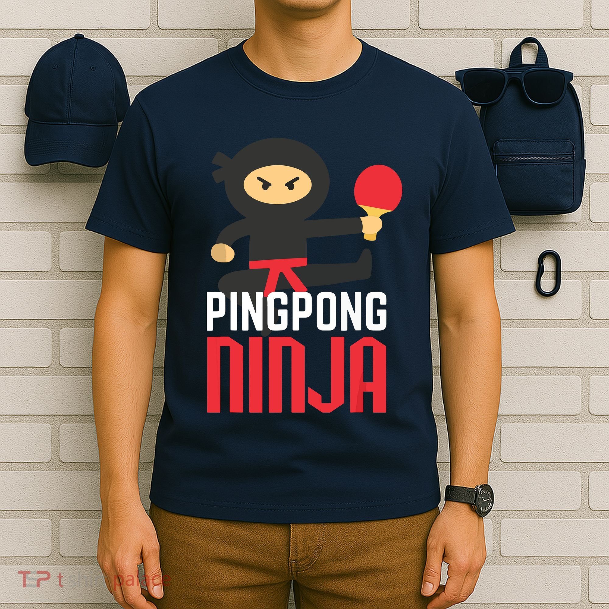 Funny Ping Pong Ninja Shirts Table Tennis T-Shirt