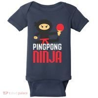 Funny Ping Pong Ninja Shirts Table Tennis Baby Bodysuit thumb 0
