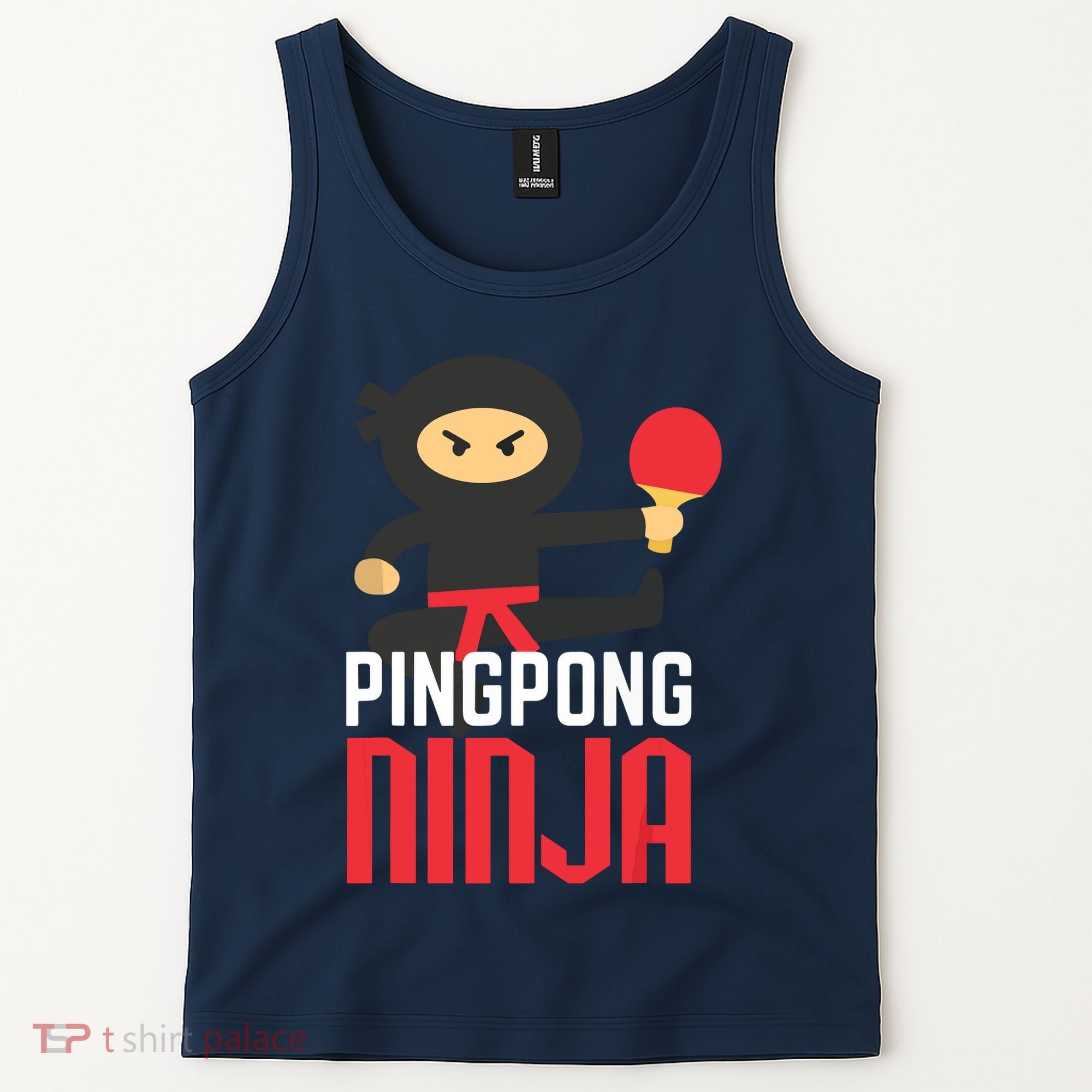 Funny Ping Pong Ninja Shirts Table Tennis Tank Top