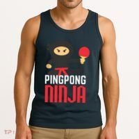 Funny Ping Pong Ninja Shirts Table Tennis Tank Top thumb 3