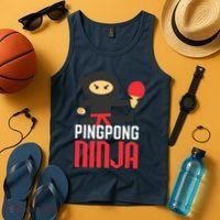 Funny Ping Pong Ninja Shirts Table Tennis Tank Top thumb 4