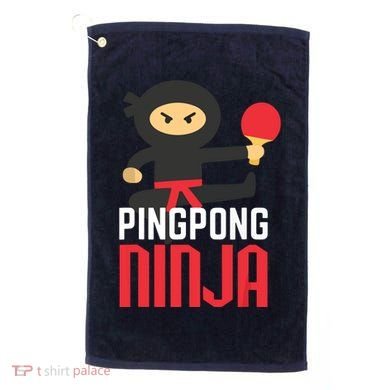 Funny Ping Pong Ninja Shirts Table Tennis Golf Towel