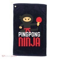 Funny Ping Pong Ninja Shirts Table Tennis Golf Towel thumb 0