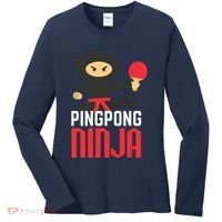 Funny Ping Pong Ninja Shirts Table Tennis Women's Long Sleeve Shirt thumb 0