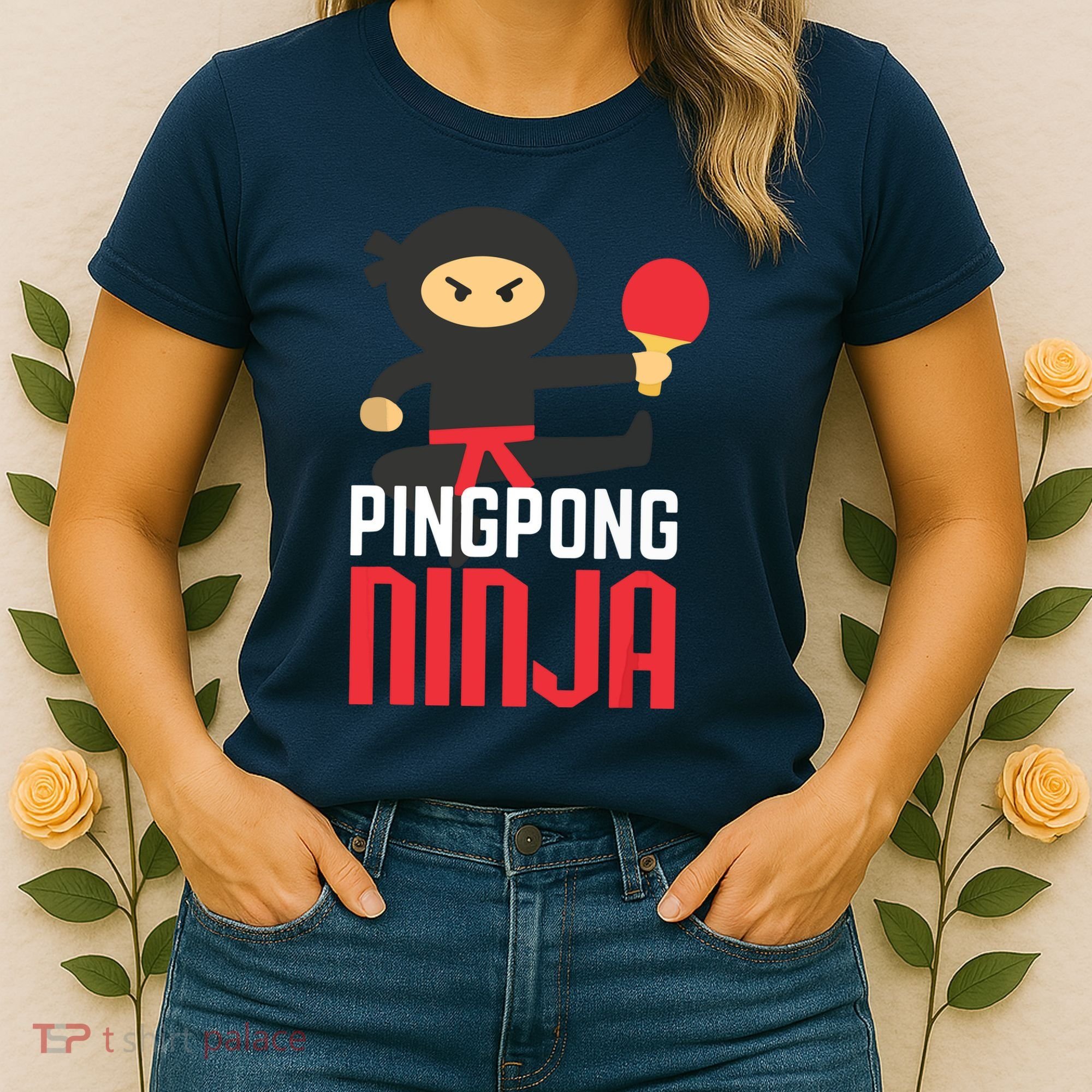 Funny Ping Pong Ninja Shirts Table Tennis Women's T-Shirt