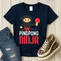 Funny Ping Pong Ninja Shirts Table Tennis Women's T-Shirt thumb 3
