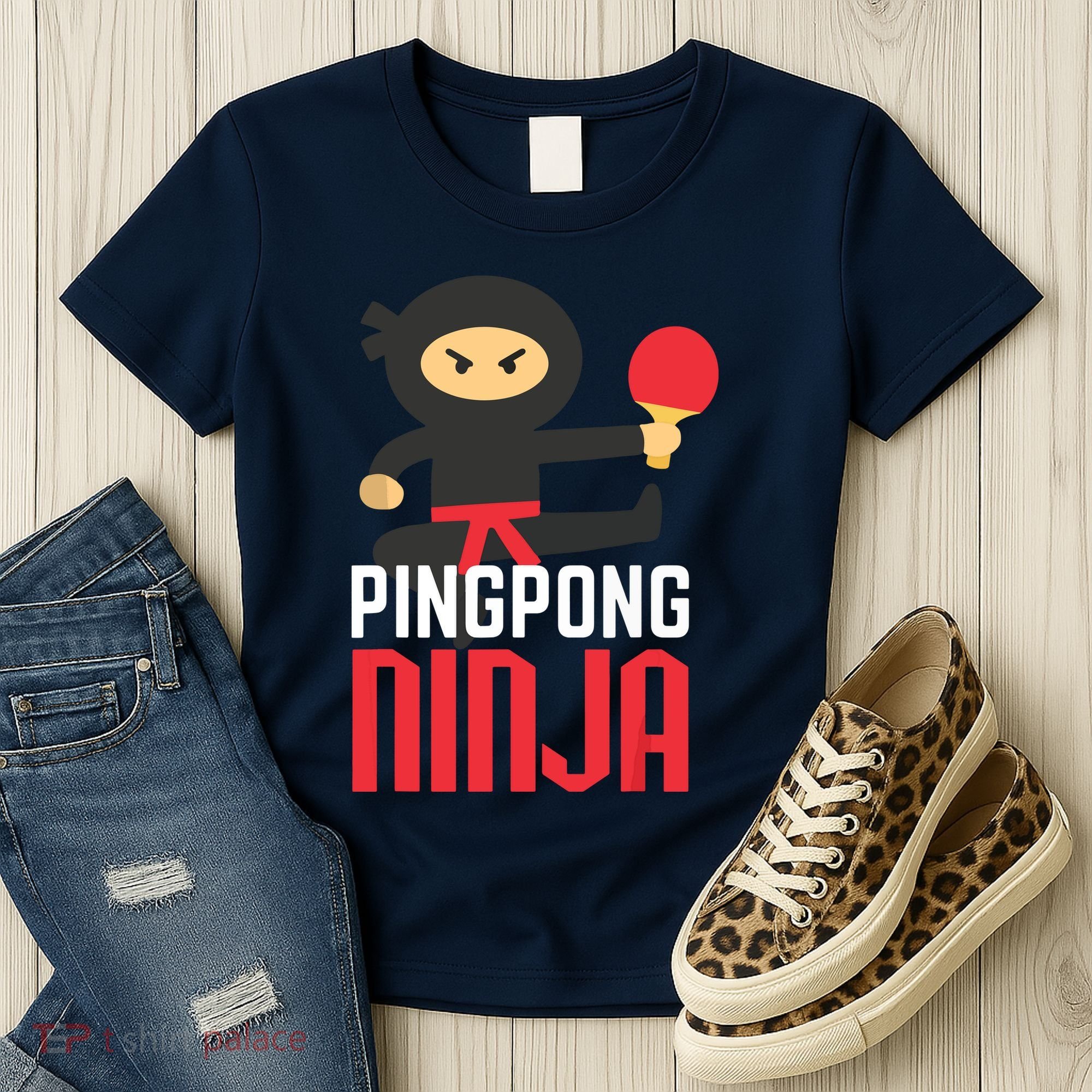 Funny Ping Pong Ninja Shirts Table Tennis Women's T-Shirt