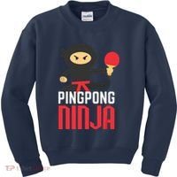 Funny Ping Pong Ninja Shirts Table Tennis Kids Sweatshirt thumb 0