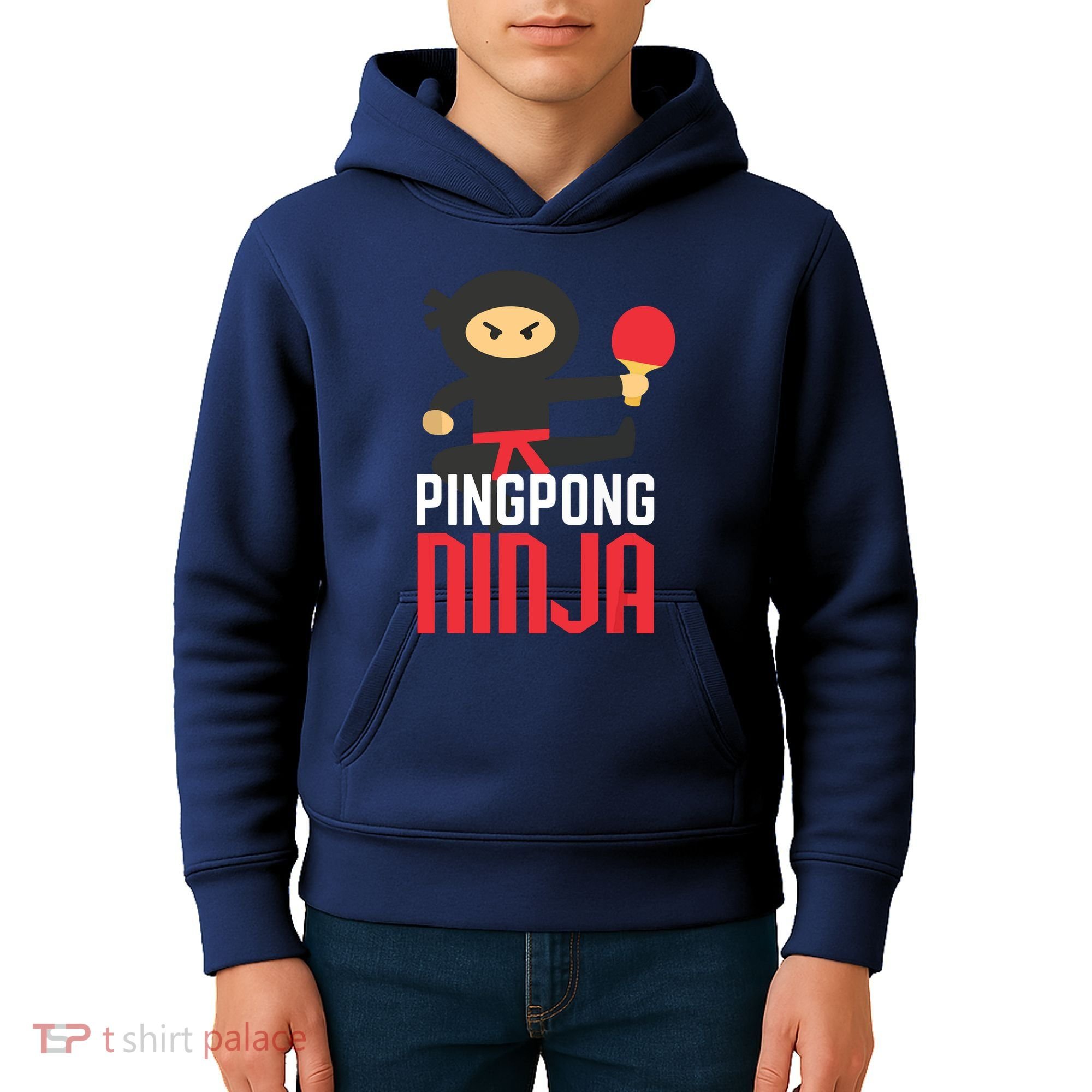 Funny Ping Pong Ninja Shirts Table Tennis Kids Hoodie
