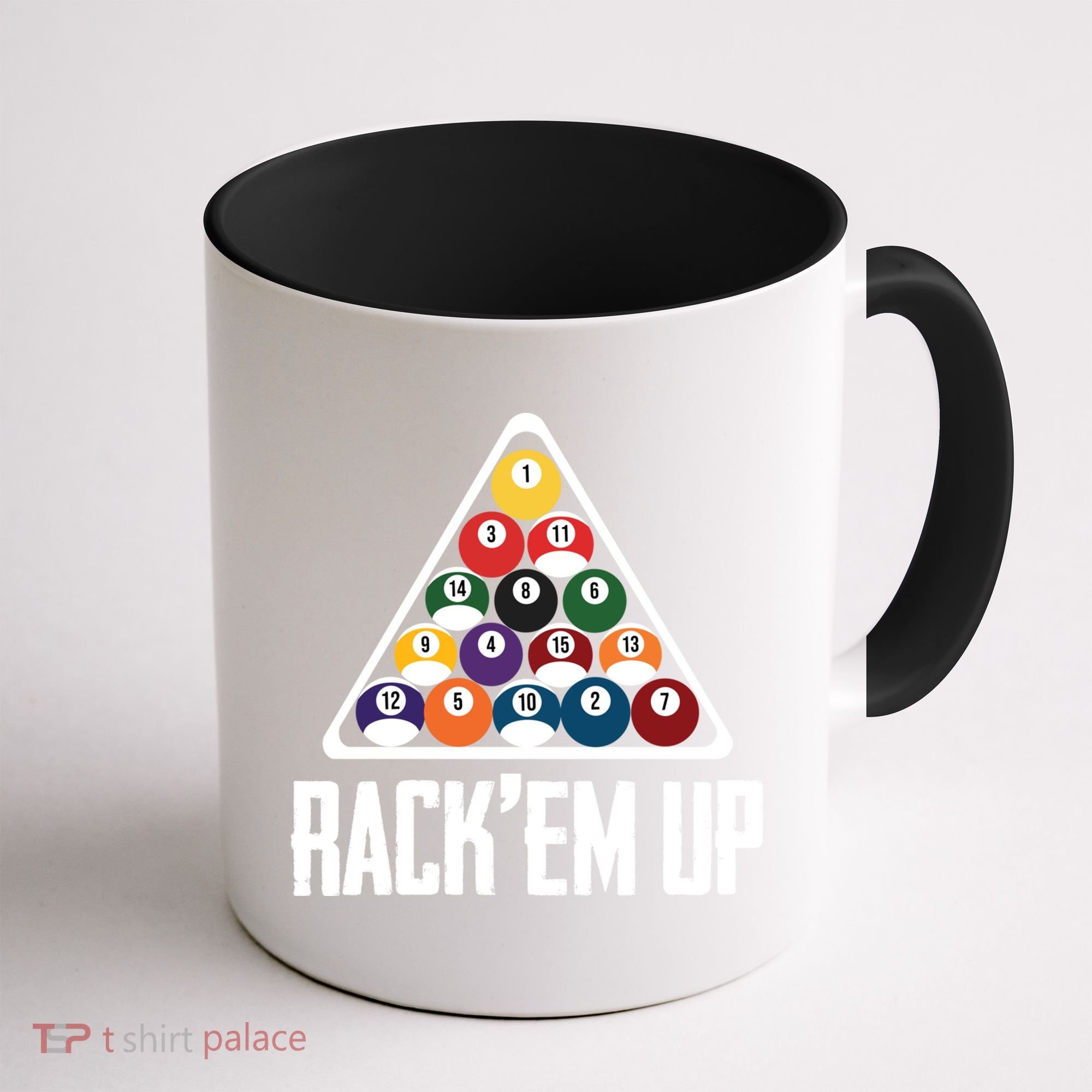 Funny Pool Player Billiard 8ball RackEm Up Gift Coffee Mug