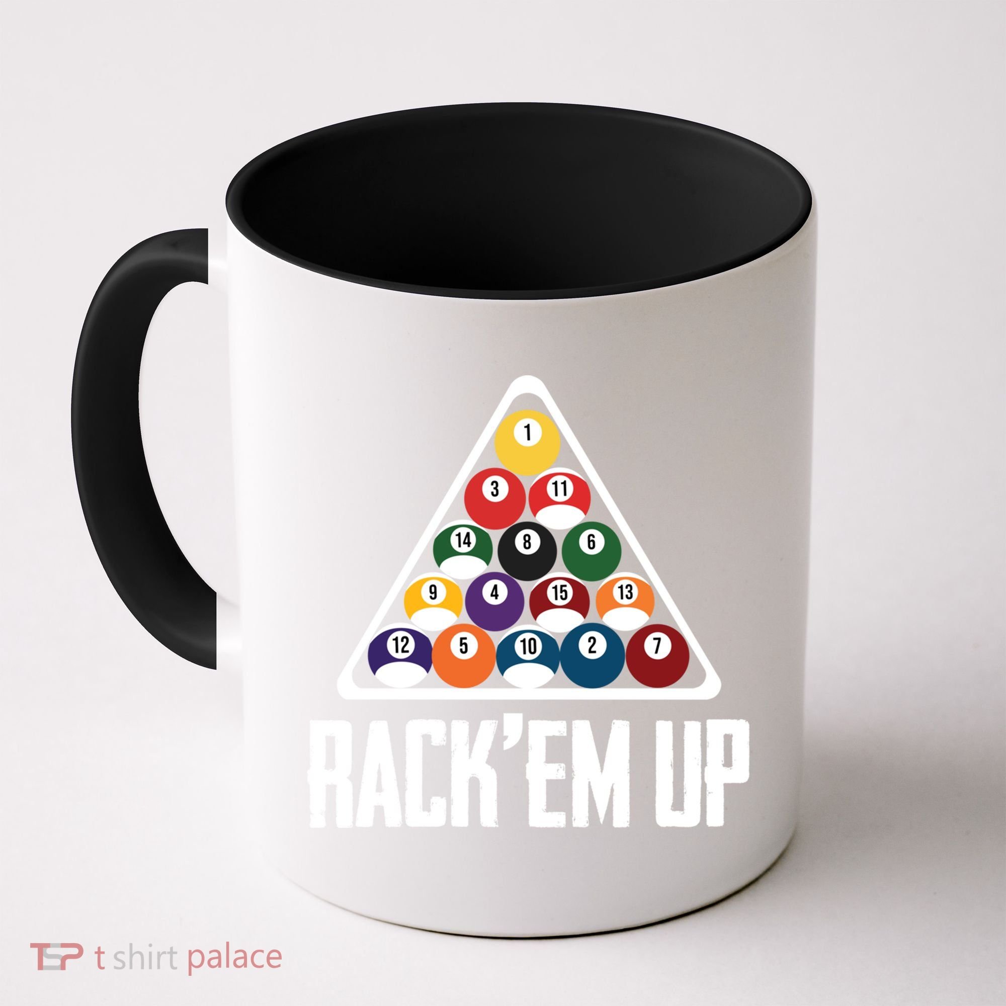 Funny Pool Player Billiard 8ball RackEm Up Gift Coffee Mug