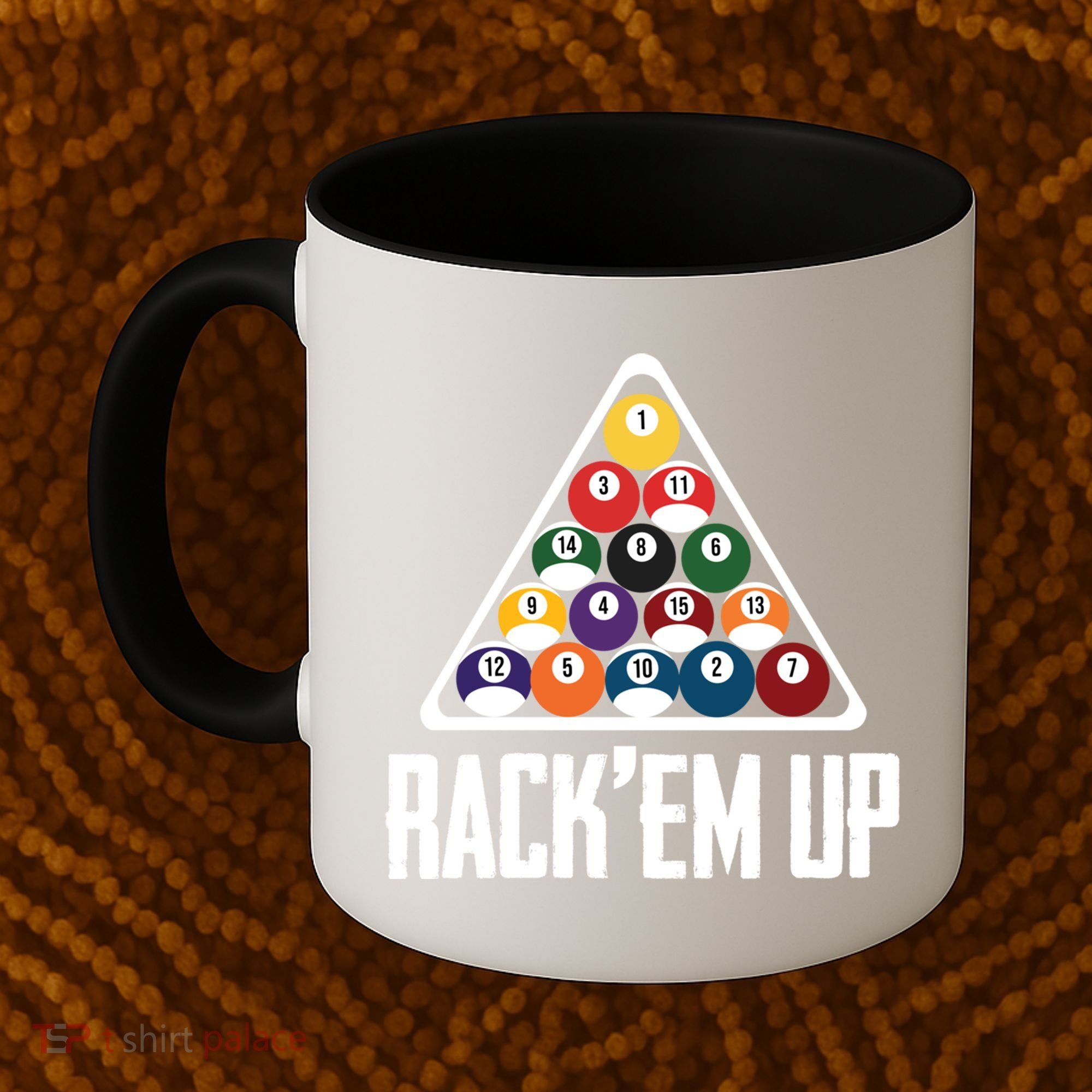 Funny Pool Player Billiard 8ball RackEm Up Gift Coffee Mug