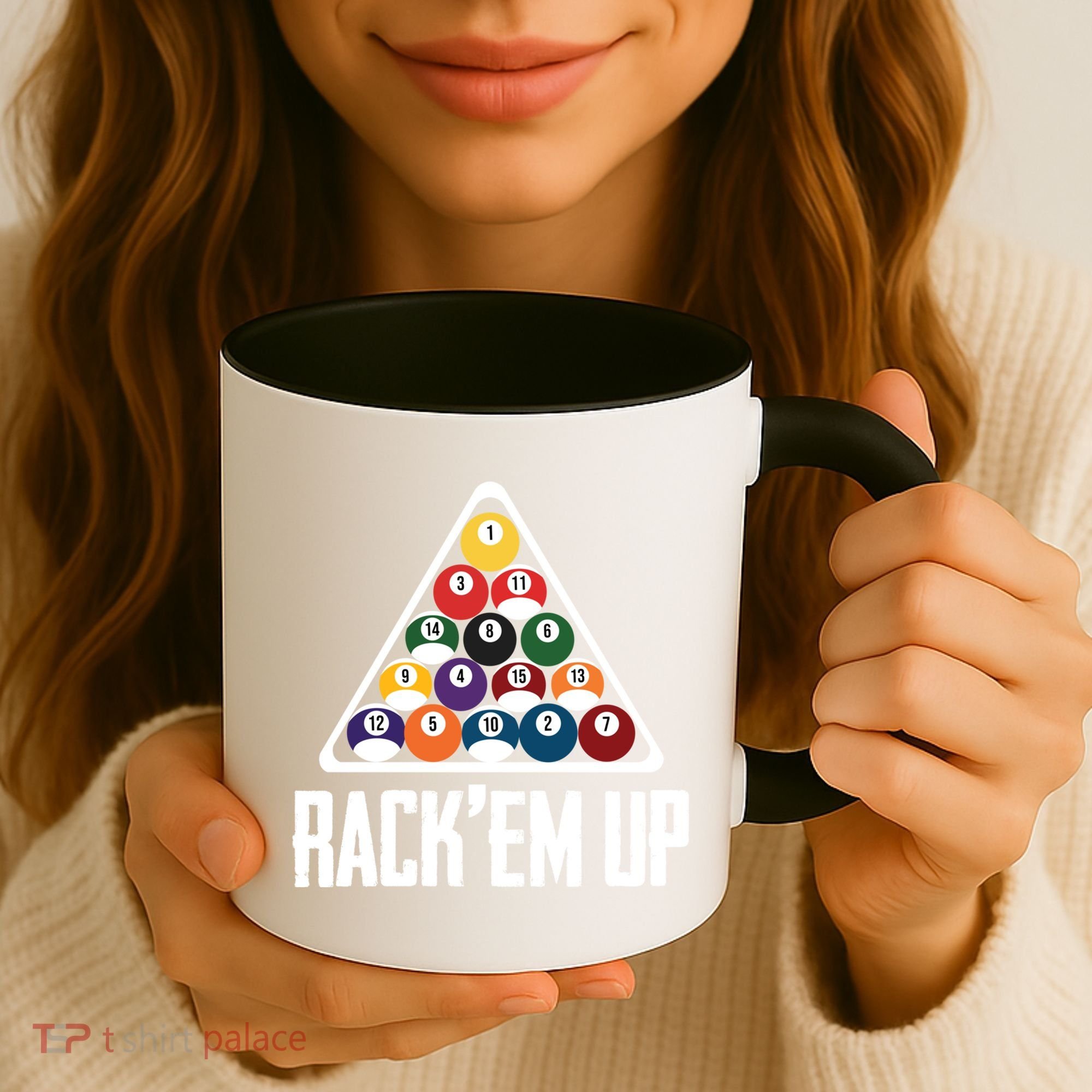 Funny Pool Player Billiard 8ball RackEm Up Gift Coffee Mug