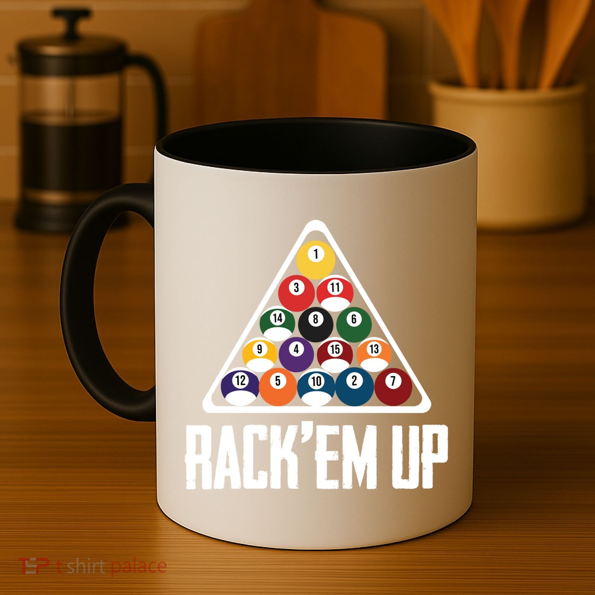 Funny Pool Player Billiard 8ball RackEm Up Gift Coffee Mug