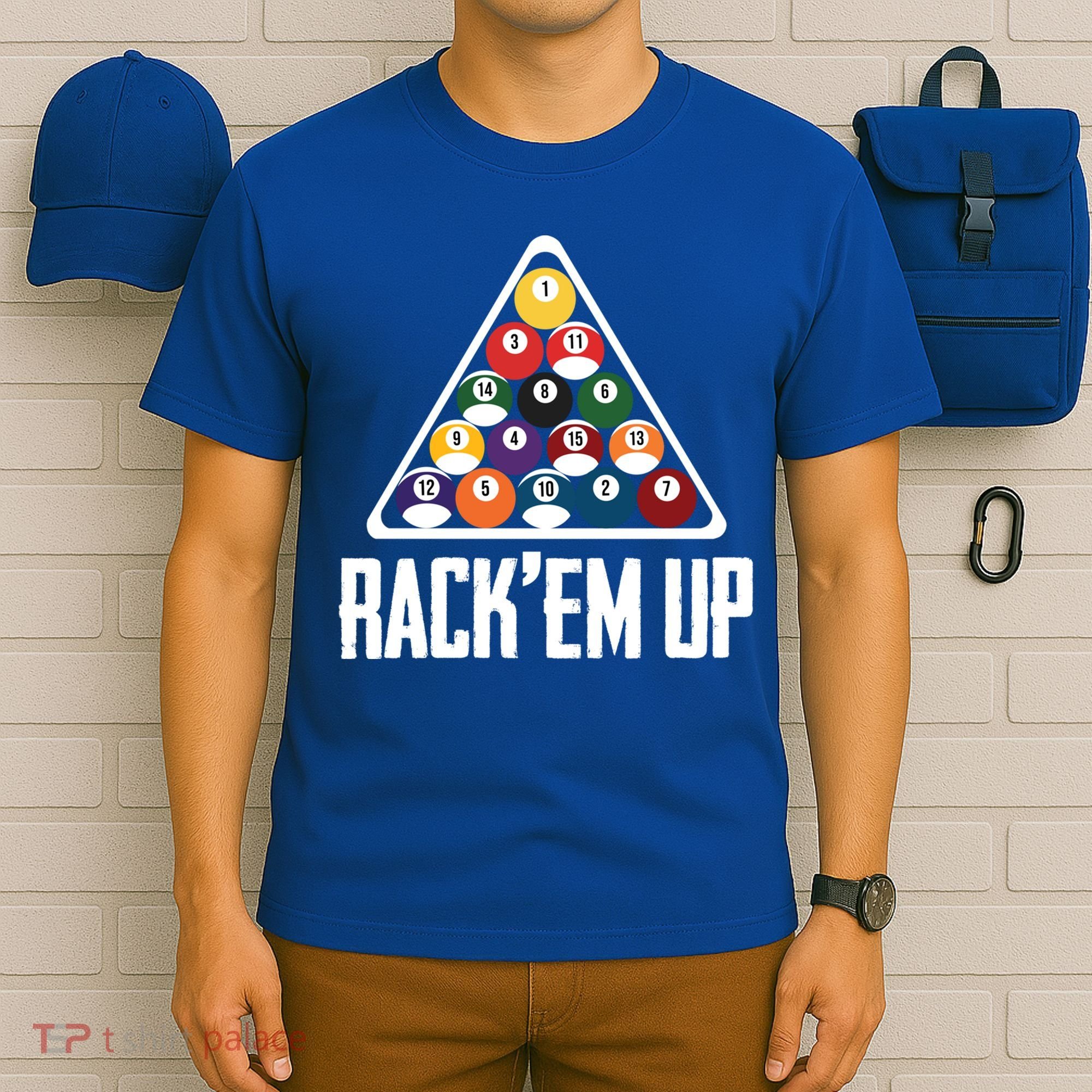 Funny Pool Player Billiard 8ball RackEm Up Gift T-Shirt