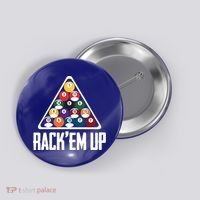 Funny Pool Player Billiard 8ball RackEm Up Gift Button thumb 0