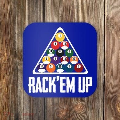 Funny Pool Player Billiard 8ball RackEm Up Gift Coaster