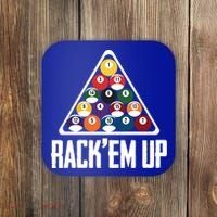 Funny Pool Player Billiard 8ball RackEm Up Gift Coaster thumb 0