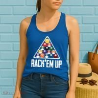 Funny Pool Player Billiard 8ball RackEm Up Gift Women's Tank Top thumb 2