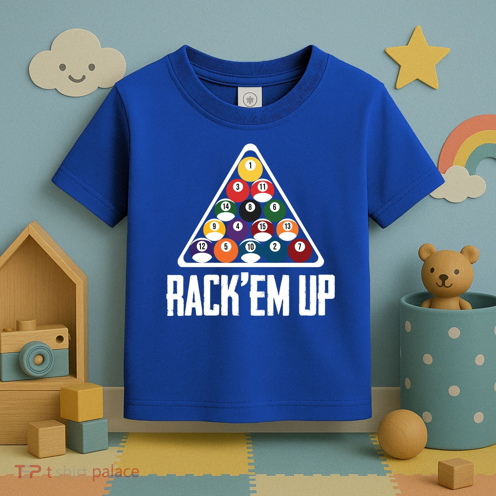 Funny Pool Player Billiard 8ball RackEm Up Gift Toddler T-Shirt