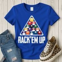 Funny Pool Player Billiard 8ball RackEm Up Gift Women's T-Shirt thumb 3