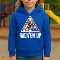 Funny Pool Player Billiard 8ball RackEm Up Gift Kids Hoodie thumb 3