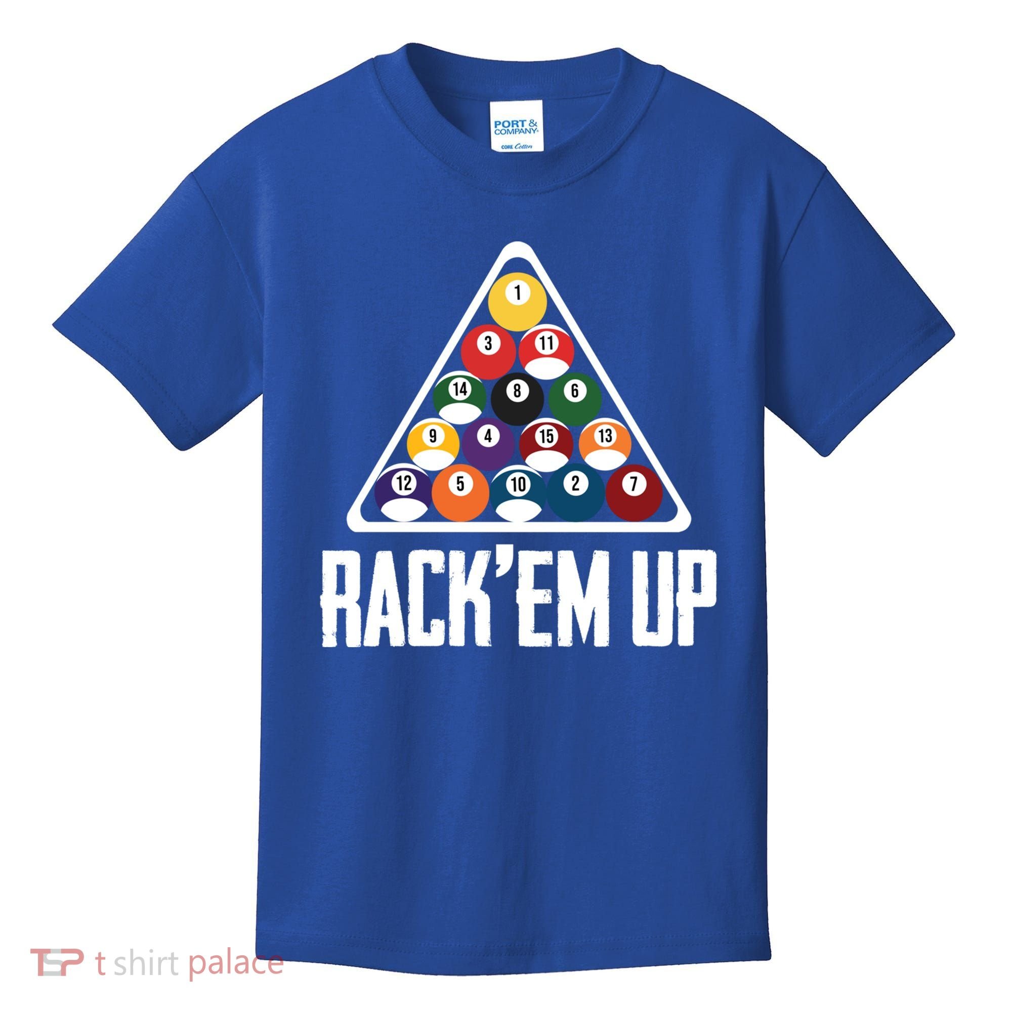 Funny Pool Player Billiard 8ball RackEm Up Gift Kids T-Shirt