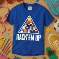 Funny Pool Player Billiard 8ball RackEm Up Gift Kids T-Shirt thumb 3