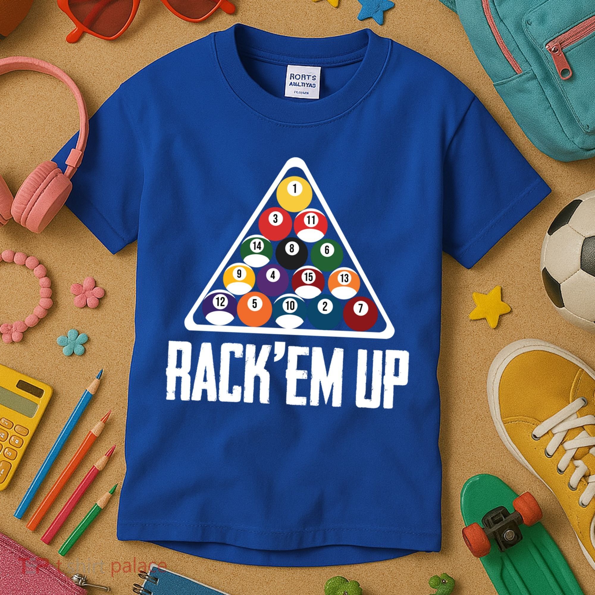 Funny Pool Player Billiard 8ball RackEm Up Gift Kids T-Shirt