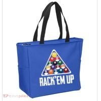 Funny Pool Player Billiard 8ball RackEm Up Gift Tote Bag thumb 2