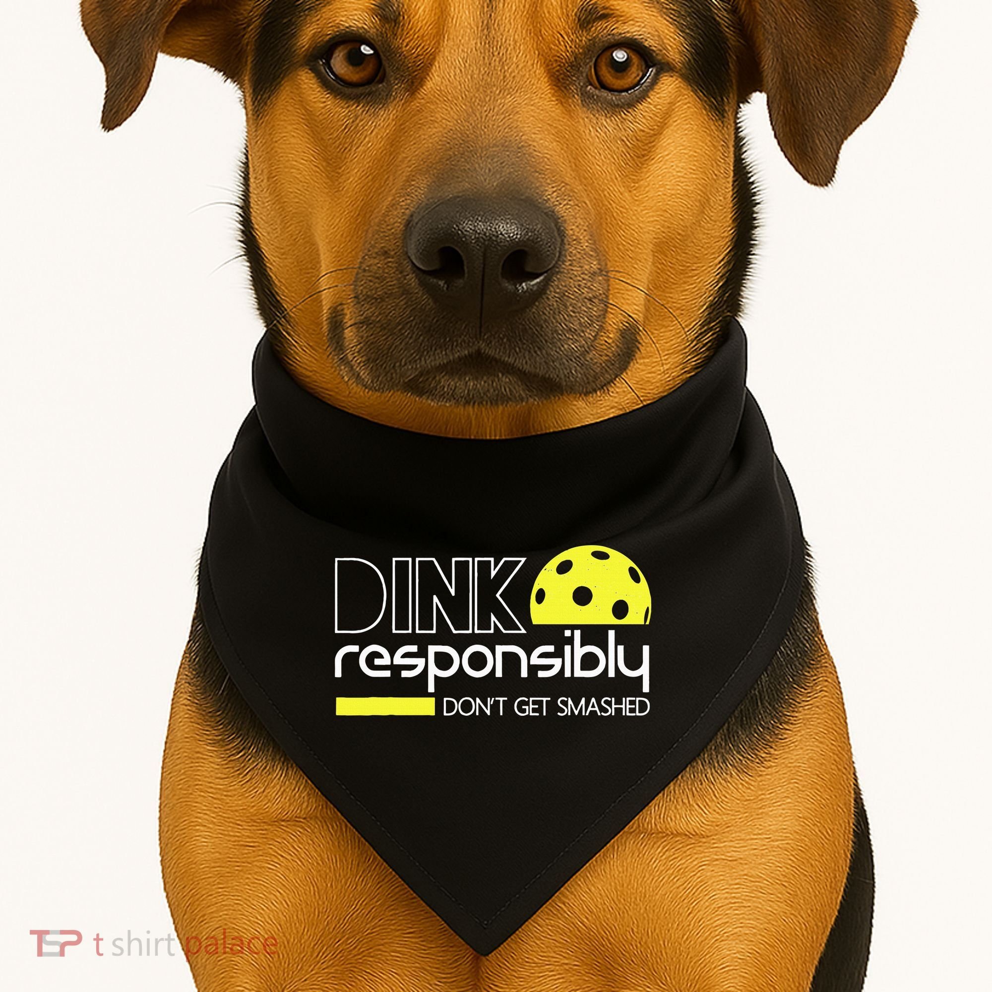 Funny Pickleball Player Dink Responsibly Don't Get Smashed USA-Made Doggie Bandana