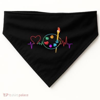 Funny Paint Palette Brush Artist Painter Gift USA-Made Doggie Bandana