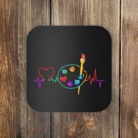 Funny Paint Palette Brush Artist Painter Gift Coaster thumb 0