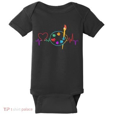 Funny Paint Palette Brush Artist Painter Gift Baby Bodysuit