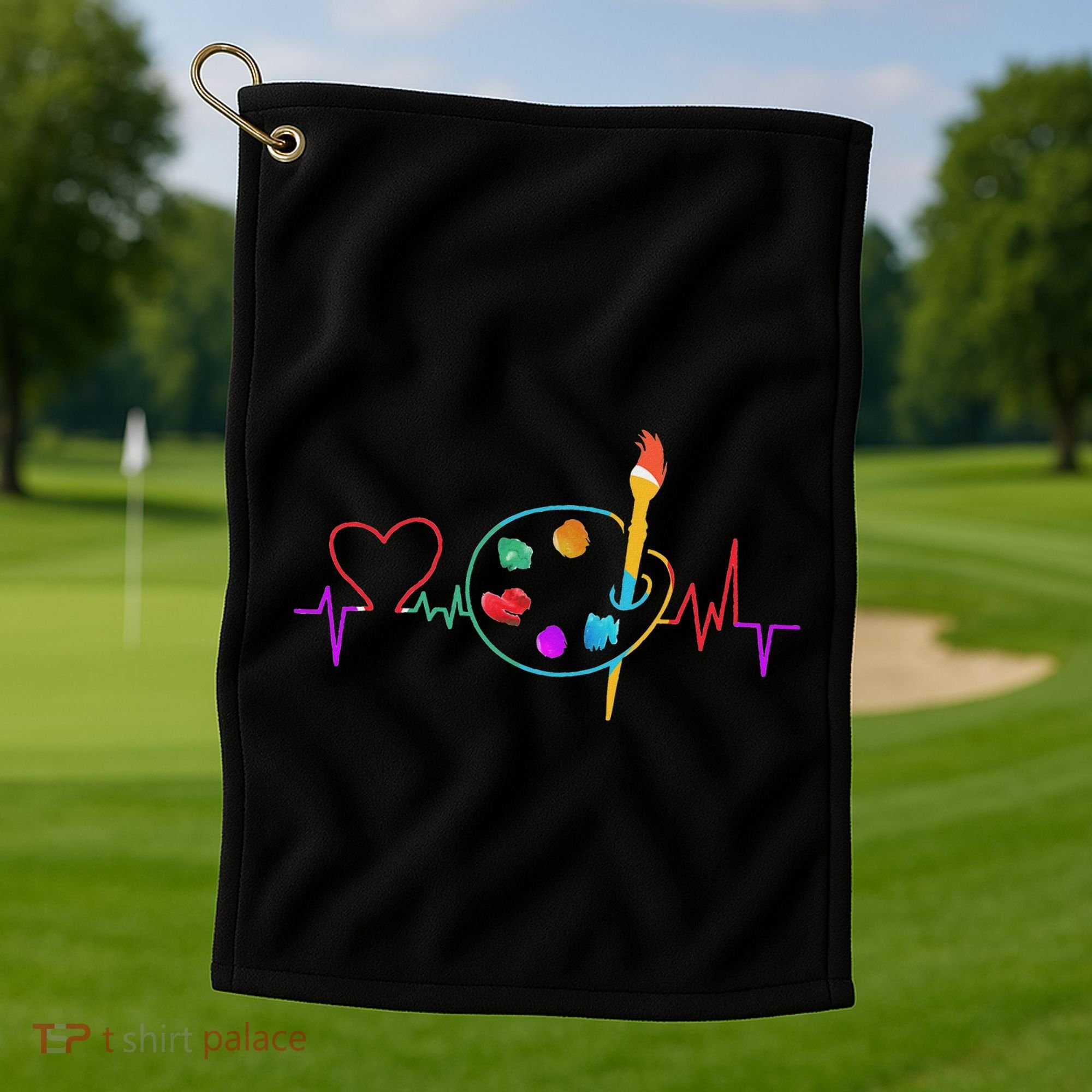 Funny Paint Palette Brush Artist Painter Gift Golf Towel