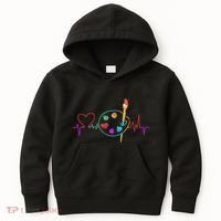 Funny Paint Palette Brush Artist Painter Gift Kids Hoodie thumb 0
