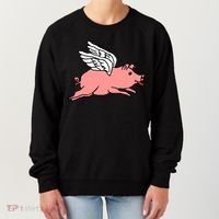 Flying Pig Poking Tongue Out Funny Gift Women's Sweatshirt thumb 0